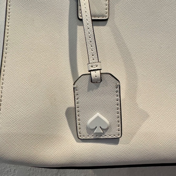 Kate Spade Cameron Monotone Medium Satchel Optic White Like New Extra Strap - Picture 3 of 15